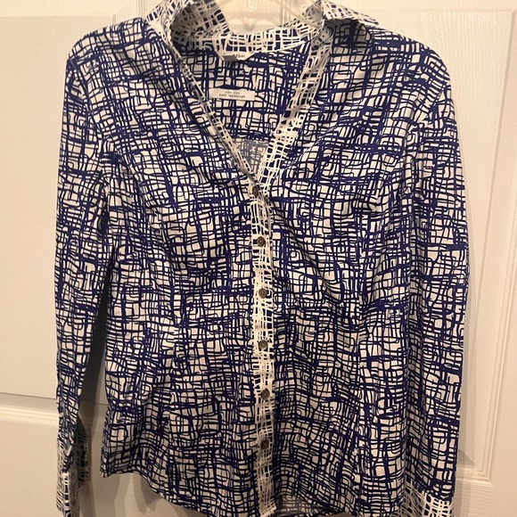 Calvin Klein Tops - Calvin Klein Navy and White Button Down Shirt